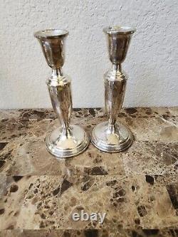 Vintage. 925 TOWLE STERLING SILVER Weighted Candle Sticks Pair holders 7.5