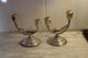 Vintage 950 Sterling Silver Japanese Modern Candle Holders With Leaves