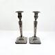 Vintage Adam Style Neoclassical 2 Candlesticks 12 Silver Plated Pair Victorian