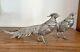 Vintage Alpaca Silver Italy Pair Of Pheasants 13.3 & 12.5 Art Figurine Signed