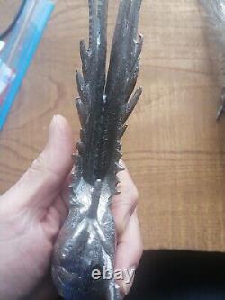 Vintage Alpaca Silver Italy Pair of Pheasants 13.3 & 12.5 Art Figurine Signed