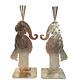 Vintage Amy Hess Pair Elephant In A Tuxedo Metal Sculpture Candelabra Large Htf