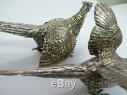 Vintage Antique 925 Sterling Silver Pheasants Pair German Marked
