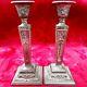 Vintage Antique Pair Candlesticks Of Silver Plated Candle Holders /patterned Old
