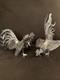 Vintage Antique Pair Fighing Roosters Hallmarked Sterling Silver 925 Old 232g
