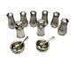 Vintage Antique Sterling Silver Salt Pepper Shakers Lot Salt Cellar With Spoons