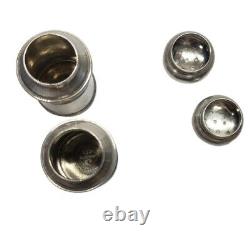 Vintage Antique Sterling Silver Salt Pepper Shakers Lot Salt Cellar With Spoons