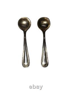 Vintage Antique Sterling Silver Salt Pepper Shakers Lot Salt Cellar With Spoons