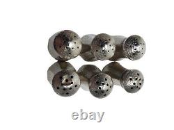 Vintage Antique Sterling Silver Salt Pepper Shakers Lot Salt Cellar With Spoons