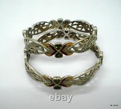 Vintage Antique Tribal Old Silver Bangle Bracelet set Bangle Pair Hnadmade