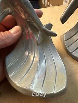 Vintage Art Deco Airplane Bookends, Aluminum, pair USA Style 1984