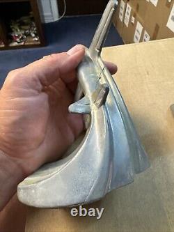Vintage Art Deco Airplane Bookends, Aluminum, pair USA Style 1984