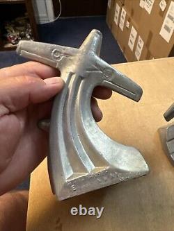 Vintage Art Deco Airplane Bookends, Aluminum, pair USA Style 1984