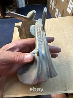 Vintage Art Deco Airplane Bookends, Aluminum, pair USA Style 1984