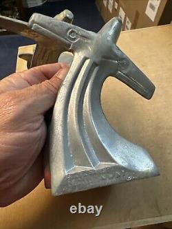 Vintage Art Deco Airplane Bookends, Aluminum, pair USA Style 1984