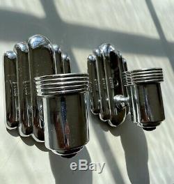 Vintage Art Deco Chrome Sconces Antique