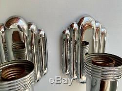 Vintage Art Deco Chrome Sconces Antique