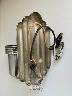 Vintage Art Deco Chrome Sconces Antique