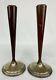 Vintage Artdeco Sterling Silver Candle Stick Holders Rosewood Weighted Pair