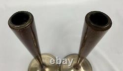 Vintage Artdeco Sterling Silver Candle Stick Holders Rosewood Weighted Pair