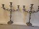 Vintage Baroque Style Pair Of Silver Plate Candlesticks, 12 Pieces, Adjustable