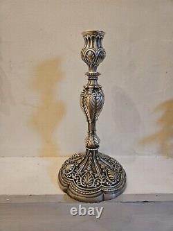 Vintage Baroque Style Pair of Silver Plate Candlesticks, 12 Pieces, Adjustable