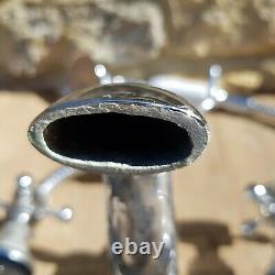 Vintage Bath Taps Shower Mixer Chrome Retro Sink Tap Pair Hot Cold Brass