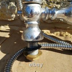 Vintage Bath Taps Shower Mixer Chrome Retro Sink Tap Pair Hot Cold Brass