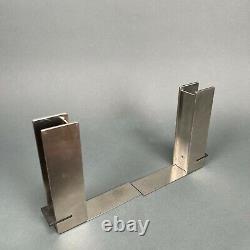 Vintage Bauhaus Inspired Zack Stainless Steel I-Beam Bookend Pair Industrial MCM