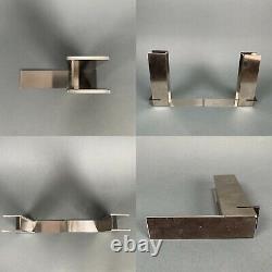 Vintage Bauhaus Inspired Zack Stainless Steel I-Beam Bookend Pair Industrial MCM