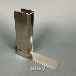 Vintage Bauhaus Inspired Zack Stainless Steel I-Beam Bookend Pair Industrial MCM