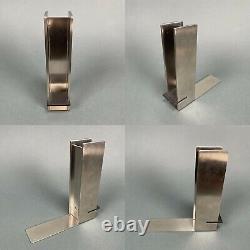 Vintage Bauhaus Inspired Zack Stainless Steel I-Beam Bookend Pair Industrial MCM