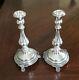 Vintage Ben Zion Israel Pair Of Sterling Candle Holders 6 1/2 Tall 148 G