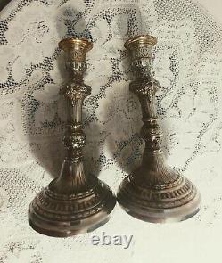 Vintage Brass Sheep Candle Stick Holders Ornate Matching Pair