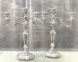 Vintage Candelabra Gorham Silver Louis XV Sterling Ornate Candle Holders PAIR