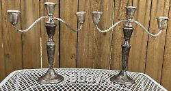 Vintage Candleholder Set Pair Toppers Gorham Candelabra Weighted Sterling Silver