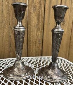 Vintage Candleholder Set Pair Toppers Gorham Candelabra Weighted Sterling Silver