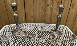Vintage Candleholder Set Pair Toppers Gorham Candelabra Weighted Sterling Silver