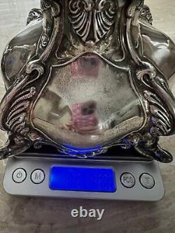 Vintage Candlestick Candle Holder Pairs 2 Sterling Silver 13 26.2 OZ ornate