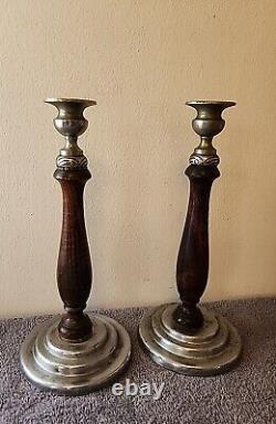Vintage Candlestick Pair Holders (Sterling Silver E110)