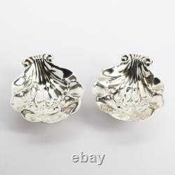 Vintage Carl Poul Petersen Sterling Silver Pair of Figural Shell Dishes