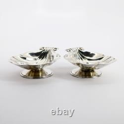 Vintage Carl Poul Petersen Sterling Silver Pair of Figural Shell Dishes