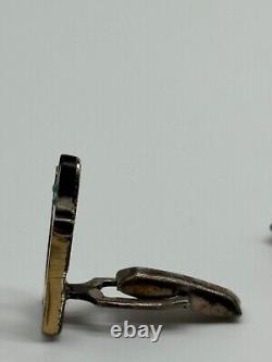 Vintage Cecelia Toño Modernist Sterling Silver Mixed Metal Cat Cufflinks MCM