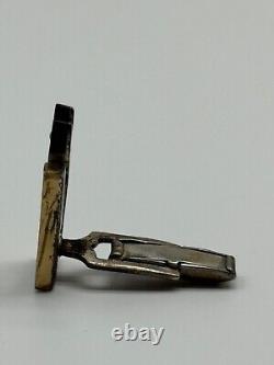 Vintage Cecelia Toño Modernist Sterling Silver Mixed Metal Cat Cufflinks MCM