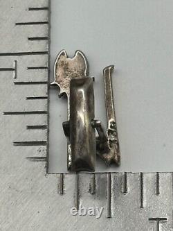 Vintage Cecelia Toño Modernist Sterling Silver Mixed Metal Cat Cufflinks MCM