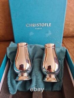 Vintage Christofle ALBI Pair Silver Plate Salt & Pepper Shakers Cruet With Box