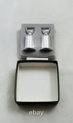 Vintage Christofle France Salt And Pepper Shaker Set, With Box Unopened Plastic