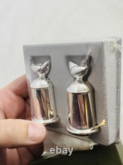 Vintage Christofle France Salt And Pepper Shaker Set, With Box Unopened Plastic