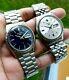 Vintage Classic Pair Of Gen 1 Seiko 5 Dj With Fluted Bezel Serviced + Warranty