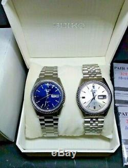 Vintage Classic Pair of Gen 1 Seiko 5 DJ with fluted Bezel Serviced + Warranty